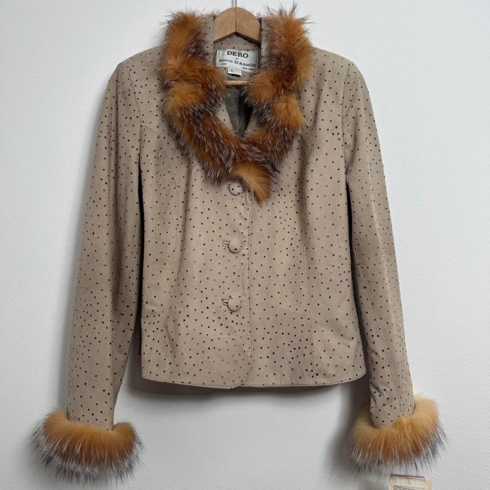 NWT Deadstock Vintage DERO by Rocco D'Amelio Leather Fur Jacket Women's Large